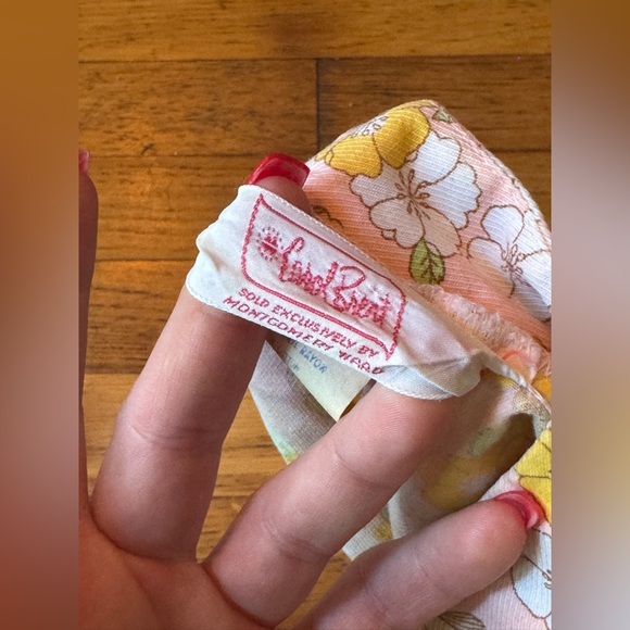 60s Vintage Carol Brent Floral Pastel Split Skirt Romper - Picture 3 of 9